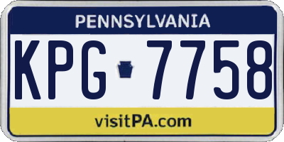 PA license plate KPG7758