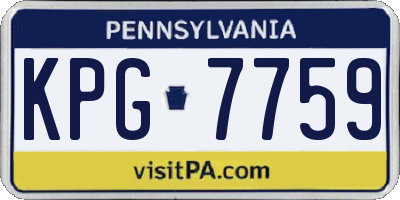PA license plate KPG7759