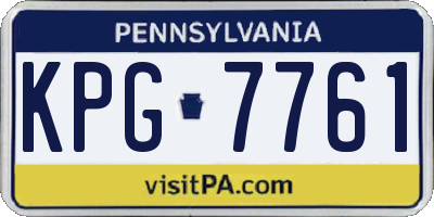 PA license plate KPG7761
