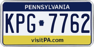 PA license plate KPG7762