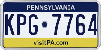 PA license plate KPG7764