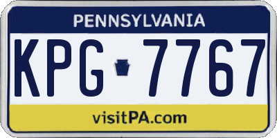 PA license plate KPG7767