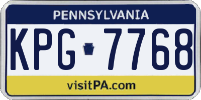 PA license plate KPG7768