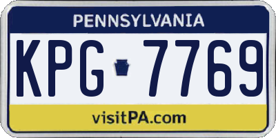 PA license plate KPG7769