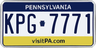 PA license plate KPG7771