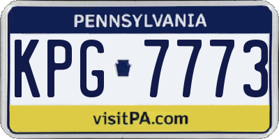 PA license plate KPG7773