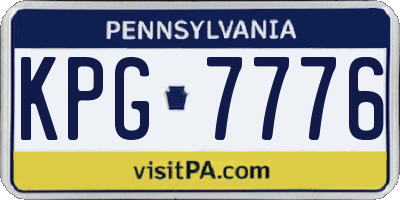 PA license plate KPG7776