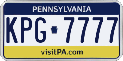 PA license plate KPG7777