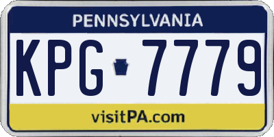 PA license plate KPG7779