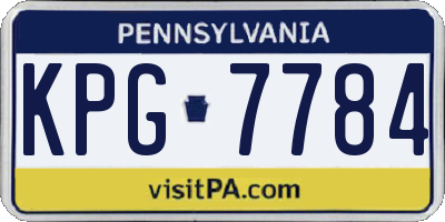 PA license plate KPG7784
