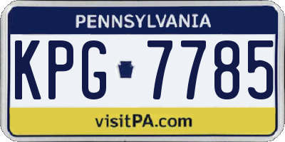 PA license plate KPG7785