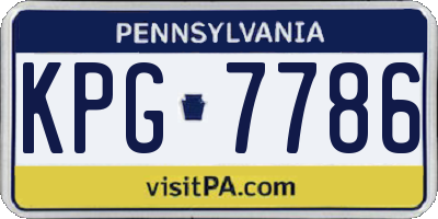 PA license plate KPG7786