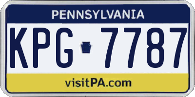 PA license plate KPG7787
