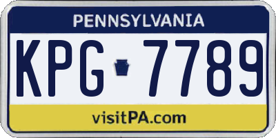 PA license plate KPG7789
