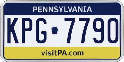 PA license plate KPG7790
