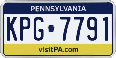 PA license plate KPG7791