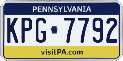 PA license plate KPG7792
