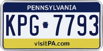 PA license plate KPG7793
