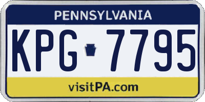 PA license plate KPG7795