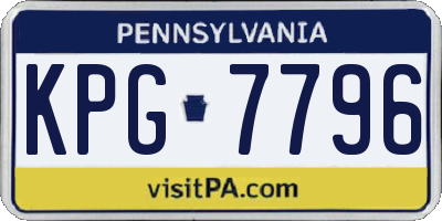 PA license plate KPG7796