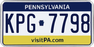 PA license plate KPG7798