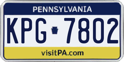 PA license plate KPG7802