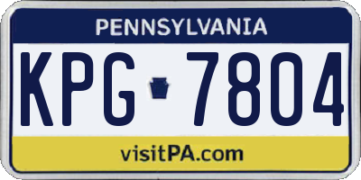 PA license plate KPG7804
