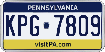 PA license plate KPG7809