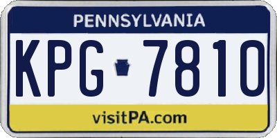 PA license plate KPG7810
