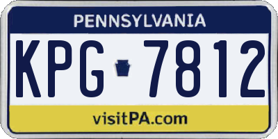 PA license plate KPG7812