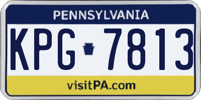 PA license plate KPG7813