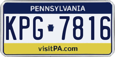 PA license plate KPG7816