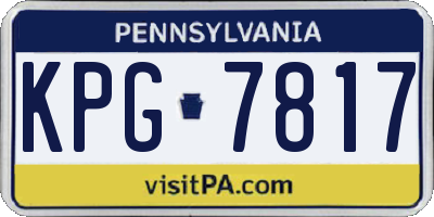 PA license plate KPG7817