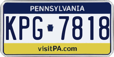 PA license plate KPG7818