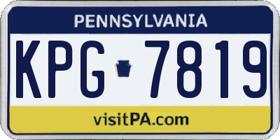 PA license plate KPG7819