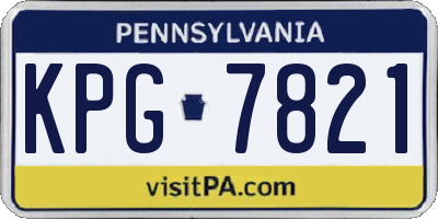 PA license plate KPG7821