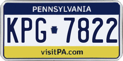 PA license plate KPG7822