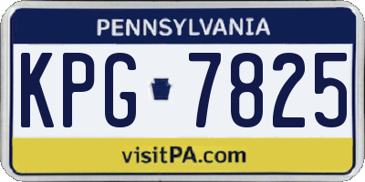 PA license plate KPG7825