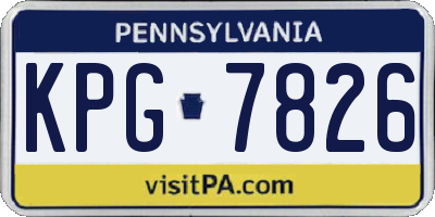PA license plate KPG7826