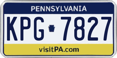 PA license plate KPG7827