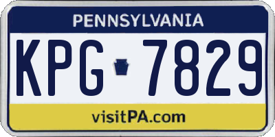 PA license plate KPG7829