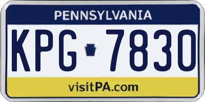 PA license plate KPG7830