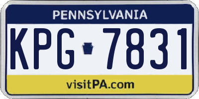 PA license plate KPG7831