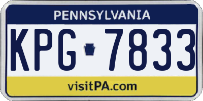 PA license plate KPG7833