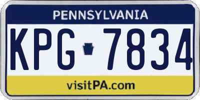 PA license plate KPG7834
