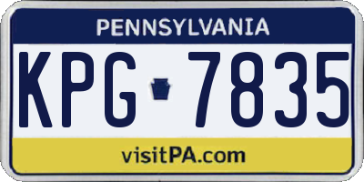 PA license plate KPG7835