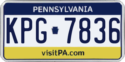 PA license plate KPG7836