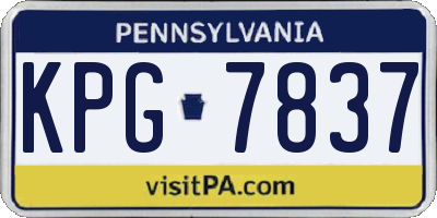 PA license plate KPG7837