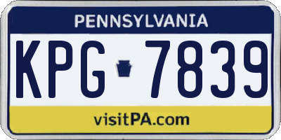 PA license plate KPG7839
