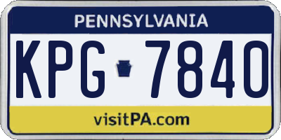 PA license plate KPG7840